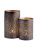 Butlers Windlicht-Set 2 tlg. LUMINOUS in Schwarz-Gold