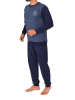 NORMANN Schlafanzug langarm Bündchen - 88824 in blau-mel.
