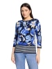 Betty Barclay Feinstrickpullover mit Blumenprint in Dunkelblau/Blau
