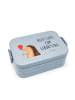Mr. & Mrs. Panda Snack Box Igel Luftballon Motiv mit Spruch in Blau Pastell