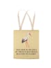 Mr. & Mrs. Panda Tasche Storch mit Spruch in Gelb Pastell