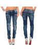 Cipo & Baxx Damen Slim Fit Jeans Stonewashed in Blue