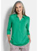 GOLDNER Kurzgröße:  Elegantes Blusenshirt mit Biesen in grün
