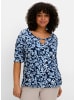 sheego T-Shirt in tiefblau-gemustert