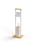 relaxdays WC Garnitur Weiß/ Natur - (B)28 x (H)76,5 x (T)18 cm