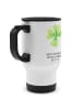 Mr. & Mrs. Panda thermos tasse Blume Kleeblatt mit Spruch in Weiß