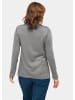GOLDNER Strickpullover mit Stehbundkragen in silbergrau