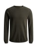 Jack & Jones Rundhals Strickpullover Langarm Sweater aus Baumwolle JJEHILL in Olive