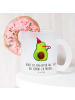 Mr. & Mrs. Panda Trinkglas Avocado Feier mit Spruch in Transparent