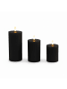 relaxdays 3 x LED Kerzen in Schwarz