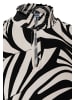 More & More fließendes Midikleid, Alloverprint in black/offwhite