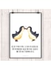 Mr. & Mrs. Panda Poster Pinguin Liebe mit Spruch in Weiß