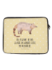Mr. & Mrs. Panda Laptop Tasche Nasenbär mit Spruch in Gelb Pastell