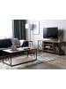 Beliani TV-Möbel FORRES in Dunkler Holzfarbton/Schwarz - (W) 140 x (H) 60 x (L) 40 cm