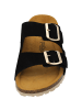 Palado Pantoletten Korfu Suede Premium Leather in Schwarz/Beige