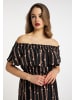 faina Maxikleid Mit Allover-Print in Schwarz