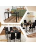 COSTWAY Esstisch Glas 120 x 70 x 75cm in Schwarz