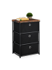relaxdays Kommode in Schwarz/ Braun - (B)43 X (H)65 x (T)33 cm