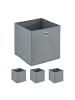 relaxdays 4 x Aufbewahrungsbox in Grau - (B)30 x (H)30 x (T)30 cm