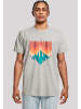 F4NT4STIC T-Shirt Berg Sonnenuntergang Geometrisch in grau meliert