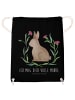 Mr. & Mrs. Panda Sportbeutel Hase Sitzen mit Spruch in Schwarz