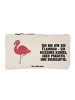 Mr. & Mrs. Panda Pouch Flamingo Classic mit Spruch in Weiß
