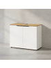 KADIMA DESIGN Waschbeckenunterschrank, Siphonaussparung, 70x34x58 cm, Weiß-Beige