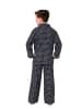 NORMANN Flanell Pyjama langarm Schlafanzug Karo Knopfleiste - 70126 in grau