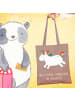 Mr. & Mrs. Panda Schultasche Einhorn Happy mit Spruch in Braun Pastell