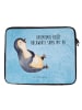 Mr. & Mrs. Panda Laptop Tasche Pinguin Lachen mit Spruch in Eisblau