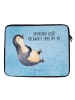Mr. & Mrs. Panda Notebook Tasche Pinguin Lachen mit Spruch in Eisblau
