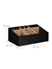 relaxdays Schreibtisch Organizer in Schwarz/ Natur - (B)30 x (H)12 x (T)18 cm