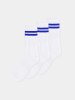 Erlich Textil  3er Pack Andi Sportsocke aus Bio-Baumwolle in weiß/knallblau
