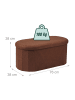 relaxdays Sitzbank in Dunkelbraun - (B)76 x (H)38 x (T)38 cm