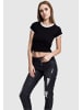 Urban Classics Cropped T-Shirts in blk/wht