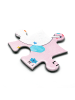 Mr. & Mrs. Panda Puzzle Einhorn Baby mit Spruch in Rot Pastell
