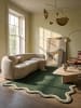 KADIMA DESIGN Teppich Wolle für Fußbodenheizung ALHAM modern Wohnzimmer Diele in Waldgrün