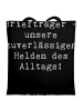 Mr. & Mrs. Panda Tote Bag Spruch Briefträger Helden mit Spruch in Schwarz