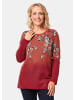 GOLDNER Kurzgröße:  Pullover Jacquardpullover mit stilvoller Optik in rot / gemustert