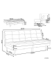 Beliani 3-Sitzer Sofa RONNE in Schwarz/Braun - (W) 180 x (H) 76 x (L) 83 cm