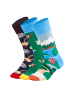 DillySocks Socken Swiss Alps in Blau,Grün,Dunkelblau