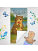 Mr. & Mrs. Panda Handtuch Otter Blumenstrauß Design mit Spruch in Grau Pastell