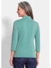 GOLDNER Kurzgröße:  Elegantes Basic-Shirt mit V-Ausschnitt in graugrün
