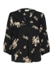 Kaffe Kurzarm-Bluse KAclaire Regular fit in Black/Brown Flower Print