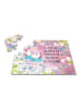 Mr. & Mrs. Panda Puzzle Einhorn Sekt mit Spruch in Rot Pastell