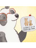 Mr. & Mrs. Panda Glas-Untersetzer Bruder Superheld mit Spruch in Weiß