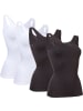 Con-ta Baumwolle, Feinripp Unterhemd 4er-Pack in weiß/schwarz