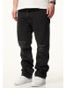DAILY COTTON Jeans - DCPARADERA Lange Hose Ripped Straight-Fit in Washed Black