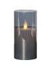 STAR Trading LED Windlicht ,M-Twinkle' mit Flackereffekt, Batterie, Timer, grau, H