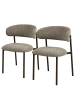 home24 Polsterstuhl PODINGTON 2er-Set in Taupe